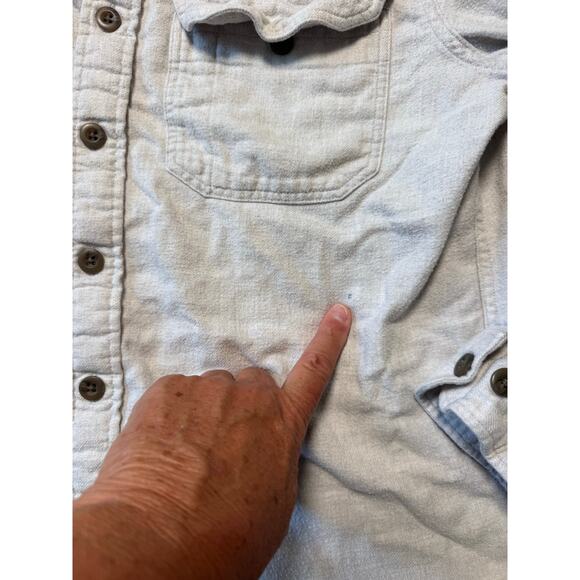 Pendleton Burnside Long sleeve collared shirt, size LG, Cream Flannel, Stains - Picture 9 of 14